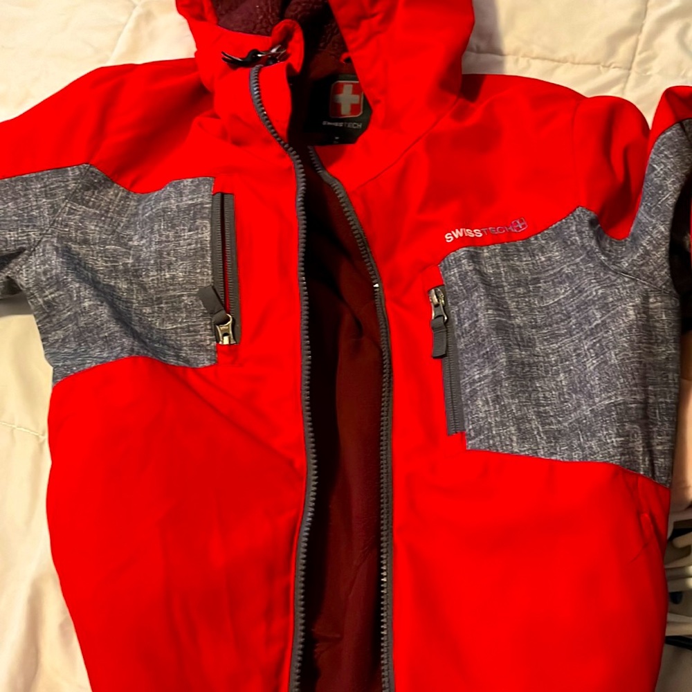 Red Swiss tech kids jackets
